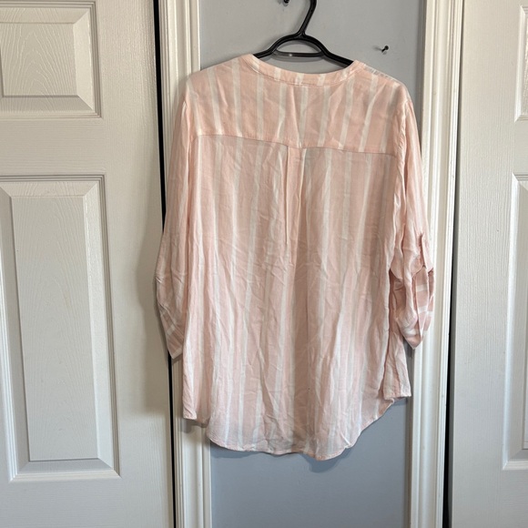 Torrid Blush Pink Striped Blouse - Picture 10 of 10